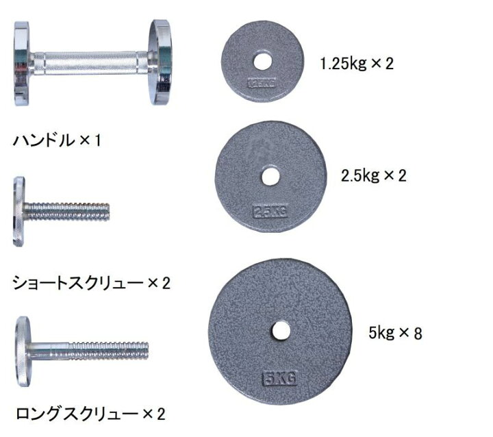 楽天市場】54.2kgスクリューロックダンベル/ ボディメイク パーソナル 