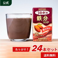 守山乳業 [公式ショップ] 1日分の鉄分 ココア 125ml 24本 栄養機能食品 鉄 葉酸 ビタミン12 送料無料 ア…