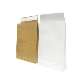 【紙袋】モロフジ宅配袋 特小(B5) 茶・白 220×70×320+55mm(200枚入り) 無地 テープ付き