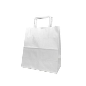 【紙袋】既製品手提袋 平紐 220×120×250mm 白(400枚入) F1G07544 手提げ ラッピング 持ち帰り 紙バッグ ペーパーバッグ