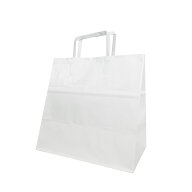 【紙袋】既製品手提袋 平紐 260×160×260mm 白(200枚入) F3G11656 手提げ ラッピング 持ち帰り 紙バッグ…