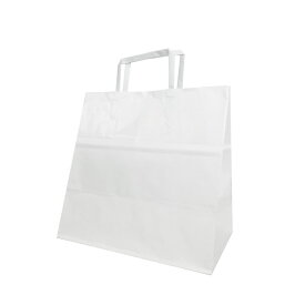 【紙袋】既製品手提袋 平紐 260×160×260mm 白(200枚入) F3G11656 手提げ ラッピング 持ち帰り 紙バッグ ペーパーバッグ