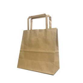 【紙袋】既製品手提袋 平紐 180×80×180mm 茶(500枚入) F9G02935 手提げ ラッピング 持ち帰り 紙バッグ ペーパーバッグ