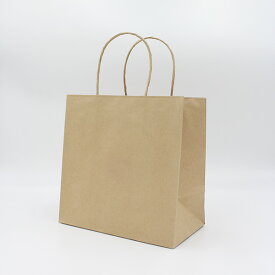 【紙袋】紙袋230×130×230mm 厚手 茶(取っ手:紙丸紐)（10枚入り）
