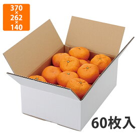 【化粧箱】L-2232 A式みかん白無地 5kg　370×262×140mm (60枚入)【代引不可】 フルーツ用 ギフト用 ギフトボックス 紙箱 果物箱 贈答用 青果用 果物用
