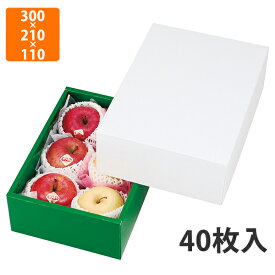 【化粧箱】LTO-200 グロス2 身グリーン　300×210×110mm (40枚入)【代引不可】 フルーツ用 ギフト用 ギフトボックス 紙箱 果物箱 贈答用 青果用 果物用