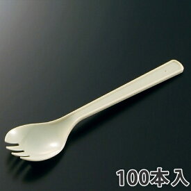 【使い捨て食器】 フォーク付スプーン 140mm 個包装タイプ(3000本入)