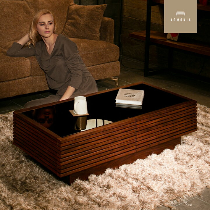 ○アルモニア ARMONIA センターガラステーブル 100cmスクエアタイプ  