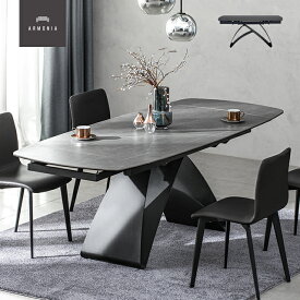 【10%OFF｜期間限定特大セール】 セラミック ダイニングテーブル 伸長式 伸縮テーブル ダイニングテーブルセット ダイニングセット 4人掛け 6人掛け 4人用 6人用 5点セット テーブル 160cm 220cm アイアン脚 長方形 大理石調 モダン 北欧 おしゃれ