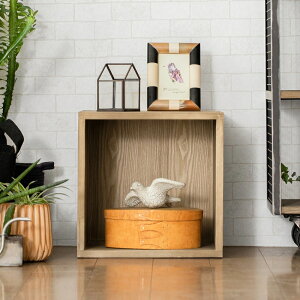 キューブボックス オープンタイプ 完成品 送料無料 無垢材 収納ボックス 40cm シェルフ 収納棚 ディスプレイラック サイドテーブル ナイトテーブル 間仕切り おしゃれ ヴィンテージ ビンテー