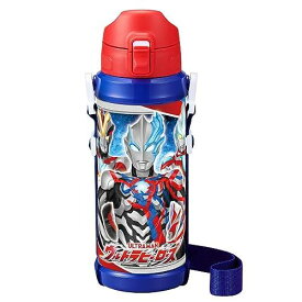 OSK(オーエスケー) 水筒 ウルトラヒーローズ ダイレクトステンレスボトル 800ml 専用ショルダーベルト付き ロック機能 ワンタッチオープン 広口 飲みやすい 洗いやすい 抗菌 かっこいい おしゃれ 男子向け 子供向け 小学生 ウルトラマン 魔法瓶 SBR-800D