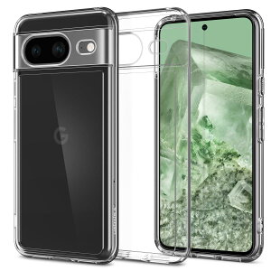 Spigen Google Pixel8 �P�[�X �N���A TPU �o���p�[�P�[�X 2�d�\�� �ČRMIL�K�i�擾 �ϏՌ� ���菝�h�~ ���΂ݖ��� ���C�����X�[�d�Ή� �E���g���E�n�C�u���b�h ACS06278 (�N���X�^���E�N���A)