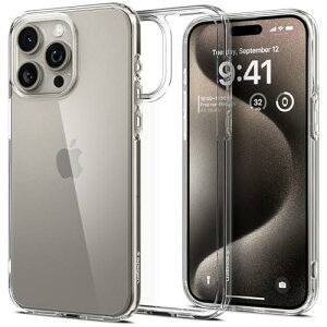 Spigen iPhone 15 Pro Max �P�[�X �N���A �X�g���b�v�z�[�� �ČRMIL�K�i �E���g���E�n�C�u���b�h ACS06565 (�N���X�^���E�N���A)