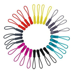 YFFSFDC ジッパータブ 8カラー 40個セットジッパープル ファスナー チャック 楽々 開閉 取り付け簡単 ユニバーサル ファスナー 引き手 交換・延長用