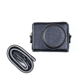 【KOOWL】対応 Sony ソニー VLOGCAM ZV1 ZV-1専用 カメラケース PU カメラカバー カメラバッグ カメラホルダー、付属品：ショルダーストラップ、便携·防水·防振 (ブラック)
