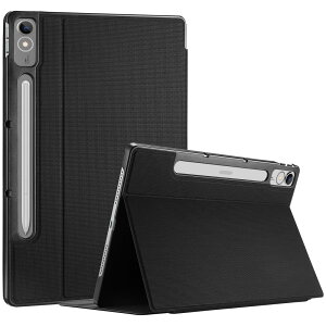 ProCase ���m�{ Lenovo Tab P12 2023 12.7�C���` �ϏՌ��n�[�h�V�F�� �X�^���h �t�H���I�ی�J�o�[ �Ή��[���FLenovo Tab P12 2023 12.7"�ɑΉ�(ZACH0002JP) ?�u���b�N