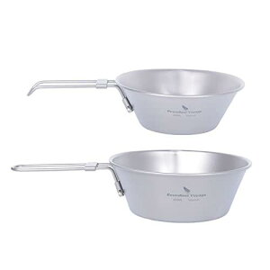 Boundless Voyage チタン シェラカップ 口付 チタンカップ マグ キャンプ 食器 調理器具 (300ML+450ML(2点セット))