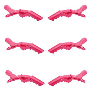 KISARGワニクリップ ダッカールメンズ サロンヘアクリップ ドラゴンクリップ スタイリング ヘアピン バレッタ髪留め 理髪 美容 サロン専用 6個セット入り レッド