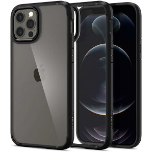 Spigen iPhone12Pro iPhone12 ケース クリア 米軍MIL規格取得 耐衝撃 TPU バンパー 2重構造 すり傷防止 ワイヤレス充電対応 ウルトラ・ハイブリッド ACS01703 (マット・ブラック)