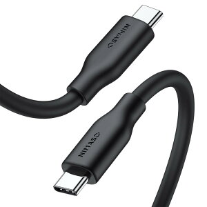 NIMASO USB-C & USB-C P[u 100W VRfލ̗p USB PDΉ 5A}[d USB2.0 ^Cvc P[u iPhone 15/15 Pro/15 Promax/iPad Pro/mini6/MacBook/MacBook Air/MateBookΉ (2m ubN) type-c P[u NCA23D664