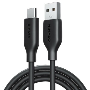 NIMASO USB-A & USB-C P[u ܂ȂP[u VRfލ̗p USB Type C P[u 2.0 iPhone15/iPhone15pro/iPhone15promax//iPhone15PlusΉ Pixel/Xperia/Galaxy/LG/Sharp ̑ Android  USB-C@Ή (1, ubN, 1