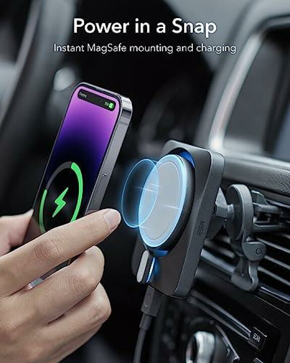 楽天市場】ESR 15W MagSafe車載充電器 CryoBoost付き Made for MagSafe 