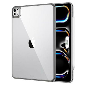 ESR iPad Pro 13インチ ケース M4 2024専用 薄型軽量 耐衝撃・耐落下保護・耐黄変 ハイブリッドケース ハード背面とソフトフレーム Pencil Pro/USB-C対応 Classicシリーズ クリアブラック