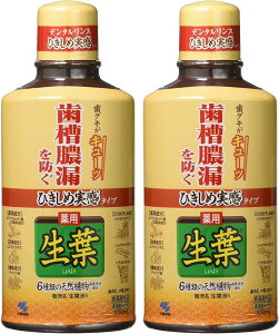 【まとめ買い】ひきしめ生葉液(しょうようえき) 歯槽膿漏を防ぐ デンタルリンス 液体歯磨き ハーブミント味 330ml ×2個 小林製薬 【医薬部外品】
