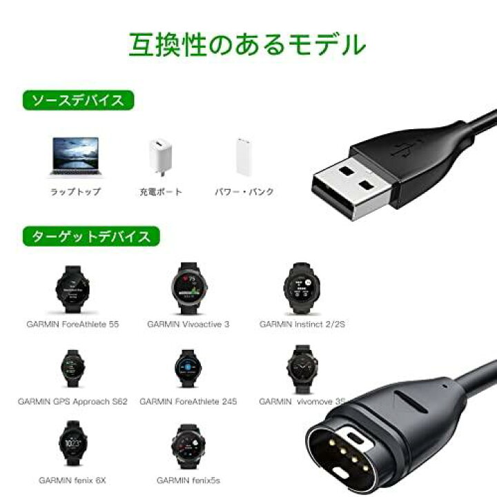 楽天市場】ガーミン用充電ケーブル Garmin 1M ForeAthlete 55 245 
