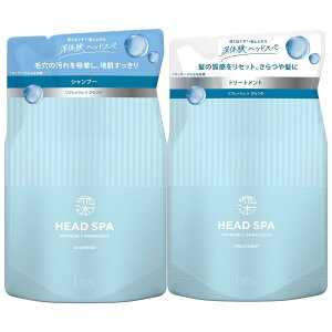 h&s深ヘッドスパ シャンプー&トリートメント 350g+350g 詰め替えリフレッシュ×さらつや エイチアンドエス 【セット買い】