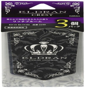 カーオール (Carall) エルデュラン クレスト3個パック リッチブルーム 車用芳香剤(吊り下げ式) 10g×3個 3199