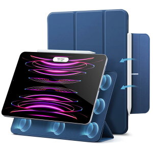ESR iPad Pro 12.9 �P�[�X ��6/5/4/3����(2022/2021/2020/2018���f��) ���C�z�� Apple Pencil�̃y�A�����O�Ə[�d�ɑΉ� �I�[�g�X���[�v �E�F�C�N �X���� �y�� �V���N��G�� �O�܂�X�^���h ���o�E���h�}�O