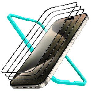 ESR for iPhone 15 Pro Max �ی�t�B���� �����K���X�ی�t�B���� 3 �� 2.5D�J�[�u�G�b�W �t���J�o�[ �ČRMIL�K�i�̕ی� ���ɋ��� iPhone 15 pro max �K���X�t�B����