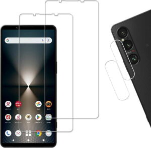 KPNS 【2+2枚入り】Xperia 1 VI SO-51E SOG13 ガラスフィルム (2枚) + カメラフィルム (2枚) 国産硝子素材製 全面保護 強化ガラス 保護 フィルム