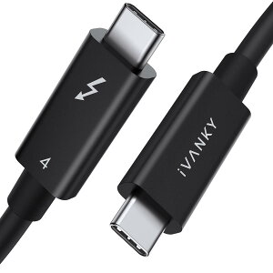 IVANKY Thunderbolt 4 �P�[�u�� 0.7m×2�{ 240W�}���[�d 8K�f���o�� 40Gbps �����f�[�^�]�� USB-C & USB-C �P�[�u�� iPhone17/Air/16/16e/15 �[�d MacBook Air Pro iPad Pro/Air ���Ή�