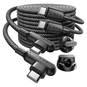 LISEN USB C & USB C �P�[�u�� �}���[�d 2m USB PD 100W 2�R�[�h�z���_�[,�[�d�R�[�h �^�C�vc �P�[�u�� L�� 480Mbps�f�[�^�]�� Type-c �i�C�����҂� ��[�����с[�^�C�vc iPhone17 16 15/Switch 2/Samsung GalaxyS25 MacB