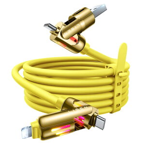 LISEN ���C�g�j���O�P�[�u���y2M, �ő�240W�z�}���`�[�d�P�[�u��4in1 �t�̃V���R�[��, �^�C�vc �}���[�d 480Mbps �f�[�^�]��, C to C/�^�C�vc ���C�g�j���O/USBA to USBC/Lightning ���C�g�j���O�P�[�u�� USB-C