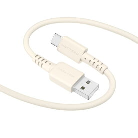 MOTTERU (モッテル) USB-A to USB-C シリコンケーブル 充電 データ転送 iPhone15シリーズ対応 しなやかでやわらかい 絡まりにくく断線に強い Quick Charge3.0 Nintendo Switch 対応 温度センサー