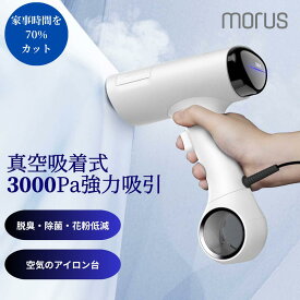 Morus V6 衣類スチーマー スチームアイロン 真空吸着式 3000Pa強力吸引 片手操作 3段吸着力調整 脱臭・除菌・花粉低減 急速クールダウン 170ml PSE認証済 家庭用 外出前速攻ケア コンパクト設計 旅行出張用 プレスもできる2WAY