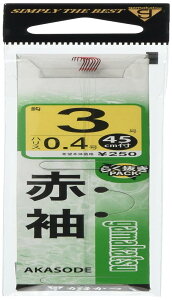 がまかつ(Gamakatsu) 糸付 赤袖 3号-ハリス0.4