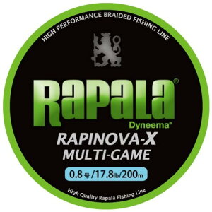 Rapala(���p��) PE���C�� ���s�m���@X �}���`�Q�[�� 200m 0.8�� 17.8lb 4�{�҂� ���C���O���[�� RLX200M08LG