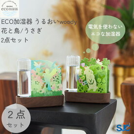 【4/20まで500円オフクーポン配布】 エコ 加湿器 うるおい woody ウッディ 本体 計2点セット 積水樹脂 【お買い物合計3980円以上で送料無料】 ECO 自然気化式 給水ボトル 蒸散 不織布 カラフル インテリア 無音 卓上用 グラデーション 節電 新生活