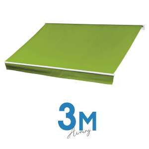 オーニングテント 3M 張出 2m 巻き取り式 防水 格納式 手動 白フレーム ライムグリーン 緑 折りたたみ 折り畳み 伸縮 日除けテント 日除けシェード サンシェード スクリーン 日よけ 雨よけ ベ