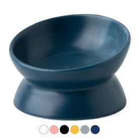ペットフードボウル ペットフードボール エサ皿 餌皿 犬 猫 食事台 食器 陶器 陶磁器 セラミック スタンド 脚付き 電子レンジ 食洗器 おしゃれ ホワイト ピンク ブラック イエロー グレー インディゴブルー