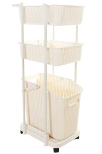 ランドリーバスケット 3段 大容量 洗濯カゴ スリム キャスター おしゃれ 四角 ランドリーラック ランドリー収納 ランドリーチェスト ランドリーワゴン ランドリーボックス かご 隙間収納 縦