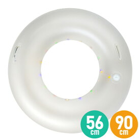 浮き輪 フロート 子供用 大人用 光る LED 透明 50cm 90cm 光る浮き輪 うきわ ナイトプール シンプル おしゃれ 目立つ 映える