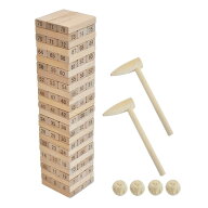 バランスゲーム ジェンガ ウッドブロック サイコロ 知育玩具 木のおもちゃ 数字 木製 積み木 パズル ファ…
