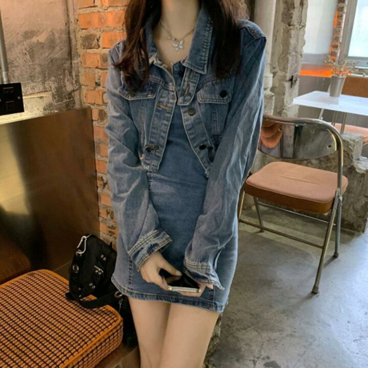 楽天市場】デニムジャケット ワンピース セットアップ レディース  