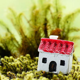 2色 赤 緑 カラフルな屋根の家 高さ2.6cm　ミニチュア　ジオラマ　動物模型 苔テラリウム おもちゃ フィギュア