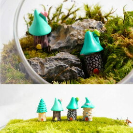 4種 木の家 ツリーハウス　ミニチュア　ジオラマ　動物模型 苔テラリウム おもちゃ フィギュア